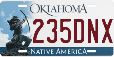 OK license plate 235DNX
