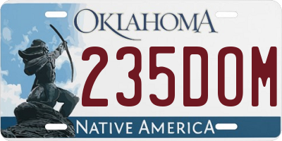 OK license plate 235DOM