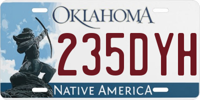 OK license plate 235DYH