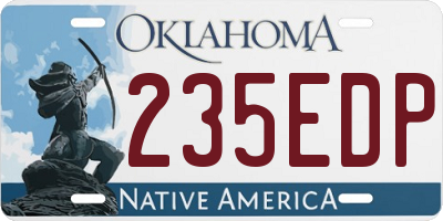 OK license plate 235EDP