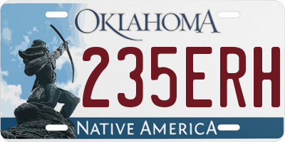 OK license plate 235ERH