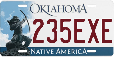 OK license plate 235EXE