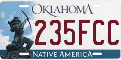 OK license plate 235FCC