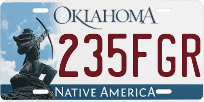 OK license plate 235FGR
