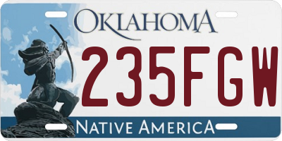 OK license plate 235FGW
