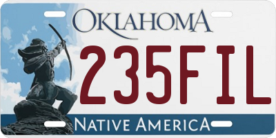 OK license plate 235FIL