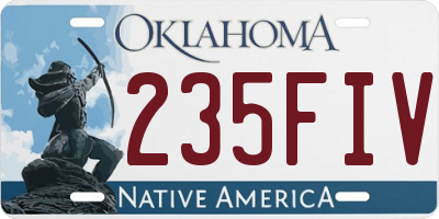 OK license plate 235FIV