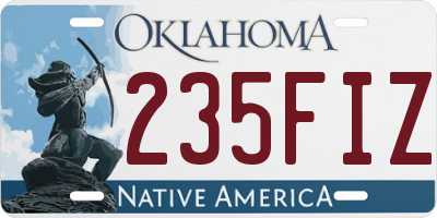 OK license plate 235FIZ
