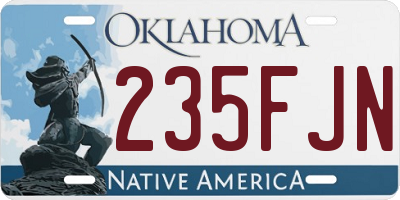 OK license plate 235FJN