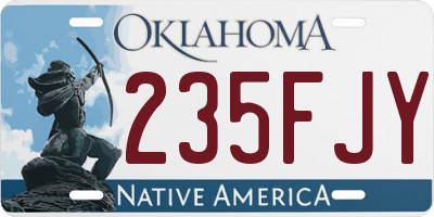 OK license plate 235FJY