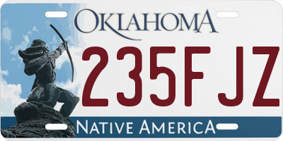 OK license plate 235FJZ