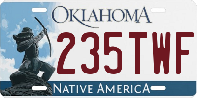 OK license plate 235TWF