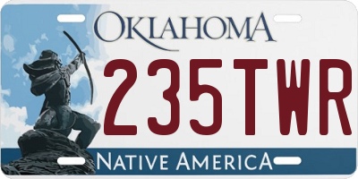 OK license plate 235TWR