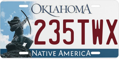 OK license plate 235TWX