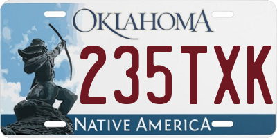 OK license plate 235TXK