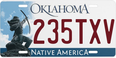 OK license plate 235TXV