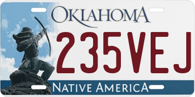 OK license plate 235VEJ