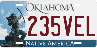 OK license plate 235VEL