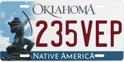 OK license plate 235VEP
