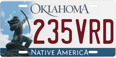 OK license plate 235VRD