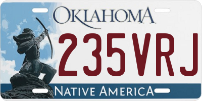 OK license plate 235VRJ