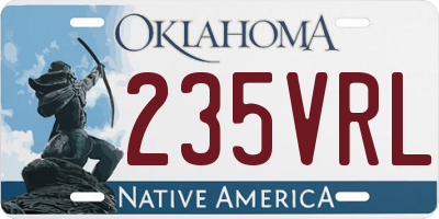OK license plate 235VRL