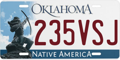 OK license plate 235VSJ