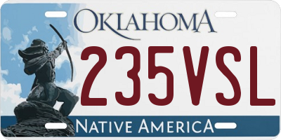 OK license plate 235VSL