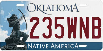 OK license plate 235WNB