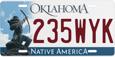 OK license plate 235WYK