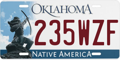 OK license plate 235WZF