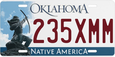 OK license plate 235XMM