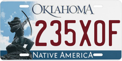 OK license plate 235XOF