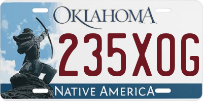 OK license plate 235XOG