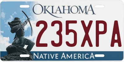 OK license plate 235XPA