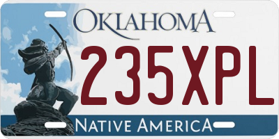 OK license plate 235XPL