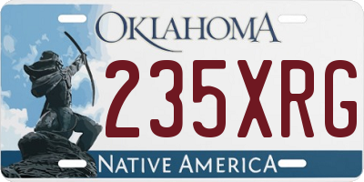 OK license plate 235XRG