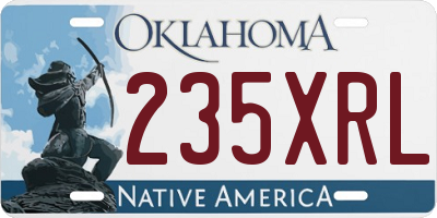 OK license plate 235XRL