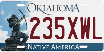 OK license plate 235XWL
