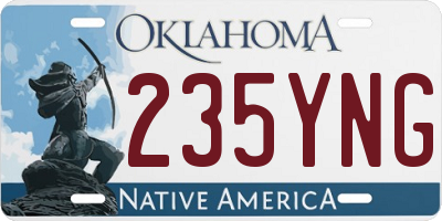 OK license plate 235YNG