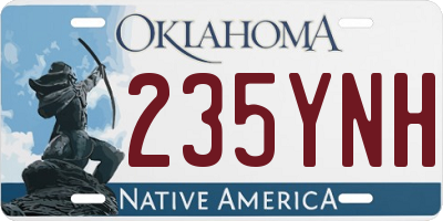 OK license plate 235YNH