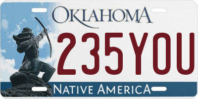 OK license plate 235YOU