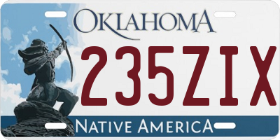 OK license plate 235ZIX