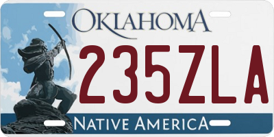 OK license plate 235ZLA