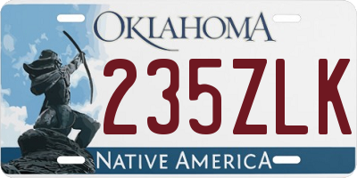 OK license plate 235ZLK