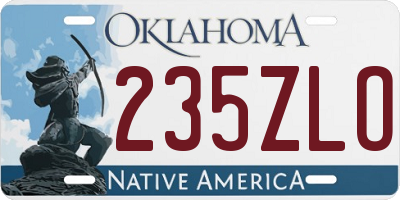 OK license plate 235ZLO