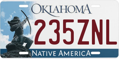 OK license plate 235ZNL