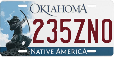 OK license plate 235ZNO