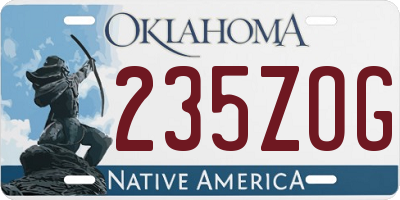 OK license plate 235ZOG