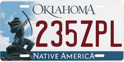 OK license plate 235ZPL
